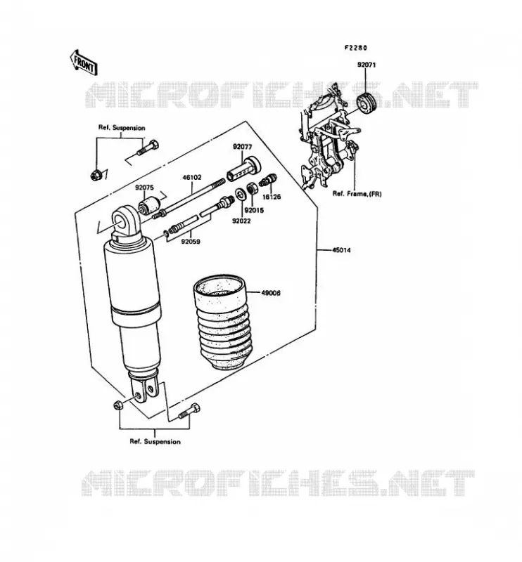 SUSPENSIÓN - AMORTIGUADOR Kawasaki MOTOS 900 1990 GPZ900R  ZX900-A7