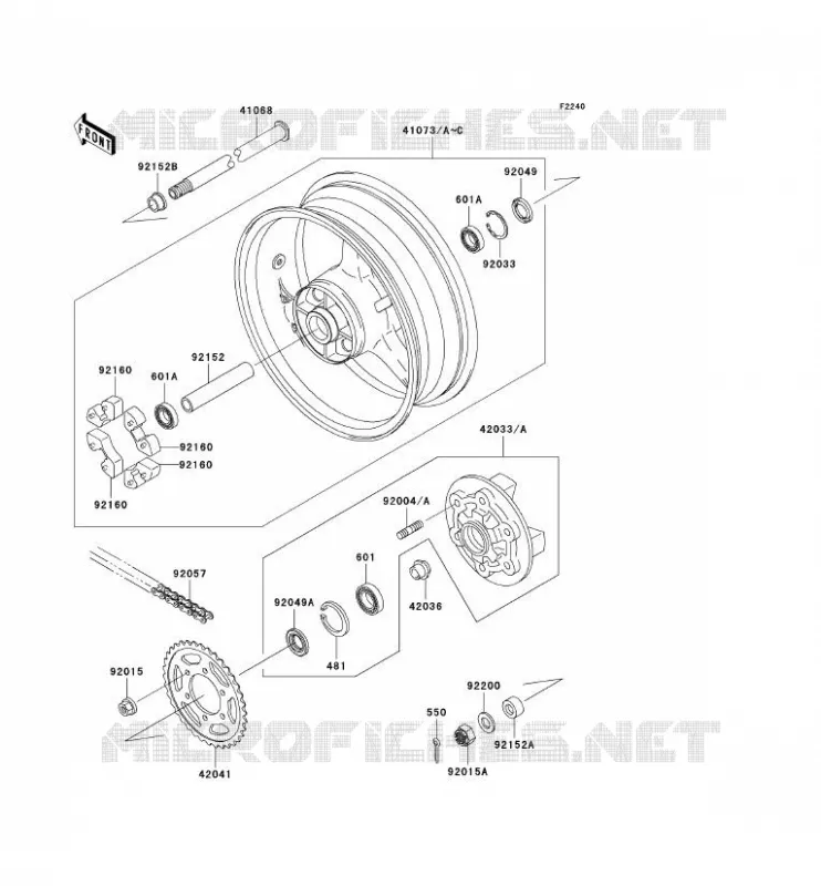 HUB TRASERO Kawasaki MOTOS 900 2001 NINJA ZX-9R  ZX900-E2P