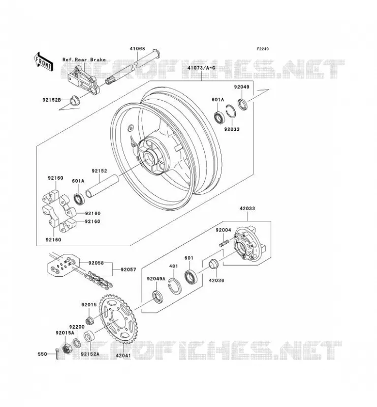HUB TRASERO Kawasaki MOTOS 900 2003 NINJA ZX-9R  ZX900-F2H