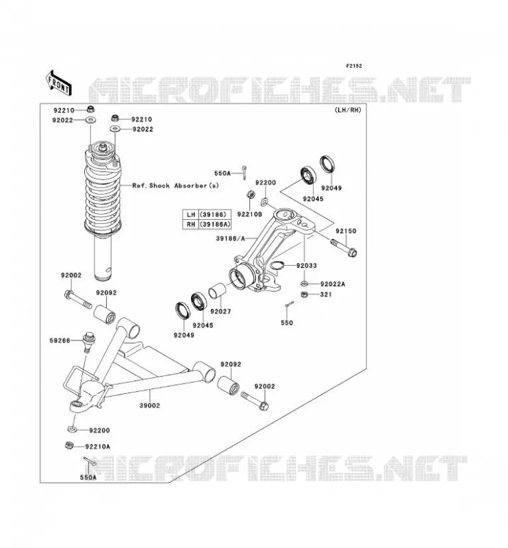 SUSPENSIÓN DELANTERA - AMORTIGUADOR Kawasaki SSV 620 2012 MULE 4010 TRANS 4X4  KAF620RCF
