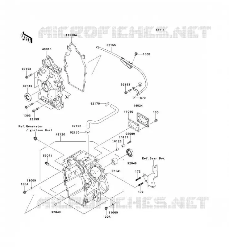 CAJA DEL CIGÜEÑAL(S) Kawasaki SSV 620 2012 MULE 4010 TRANS 4X4  KAF620SCF
