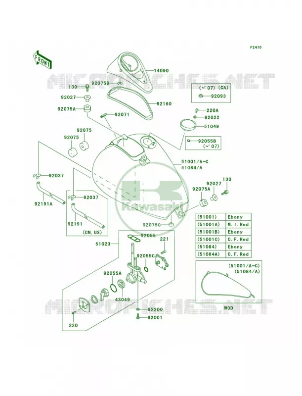 Fuel Tank Kawasaki MOTOS 500 2006 Vulcan 500 LTD  EN500C6F
