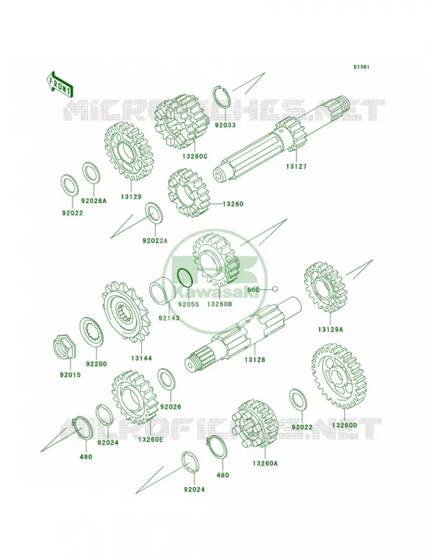 Transmission Kawasaki MOTOS 800 2001 Vulcan 800  VN800-A7