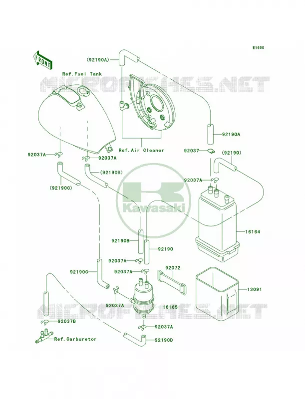 Fuel Evaporative System Kawasaki MOTOS 800 2000 Vulcan 800  VN800-A6