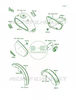 DecalsRedRedVN1500 A10 para Kawasaki Vulcan 1500 1999