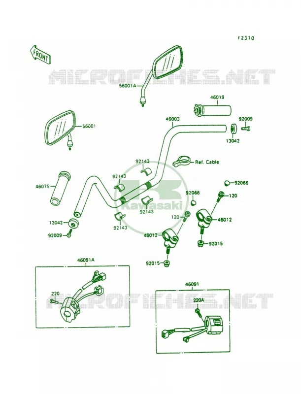 Handlebar Kawasaki MOTOS 1500 1994 Vulcan 88  VN1500-A8