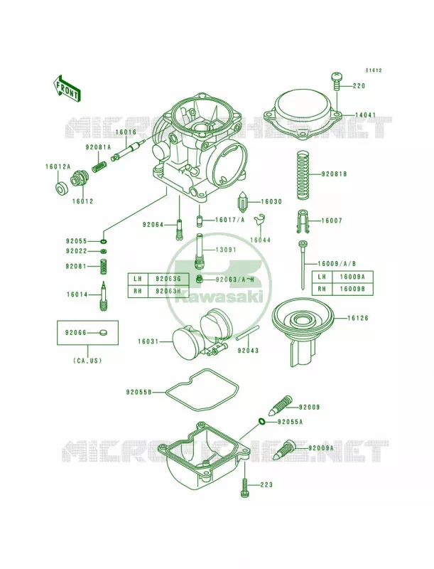 Carburetor Parts Kawasaki MOTOS 500 1993 Vulcan 500  EN500-A4