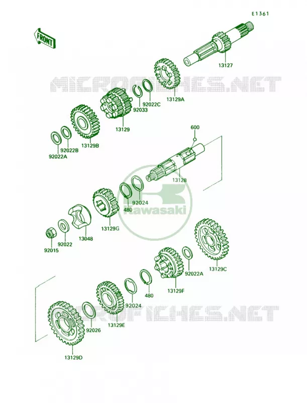 Transmission Kawasaki MOTOS 750 1993 Vulcan 750  VN750-A9