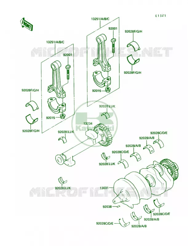 Crankshaft Kawasaki MOTOS 450 1990 454 LTD  EN450-A6
