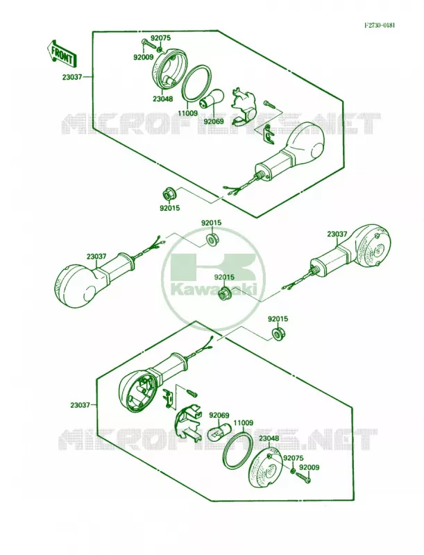 Turn Signals Kawasaki MOTOS 250 1988 Eliminator 250  EL250-B2