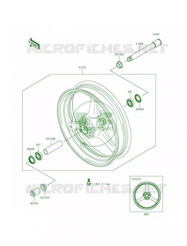 Front Wheel Kawasaki MOTOS 1000 2015 Ninja ZX-10R ABS 30th Anniversary  ZX1000KFFA