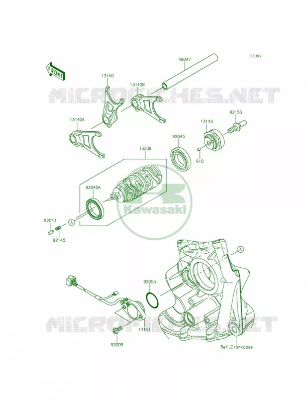 Gear Change DrumShift Forks Kawasaki MOTOS 1000 2015 Ninja ZX-10R ABS 30th Anniversary  ZX1000KFFA