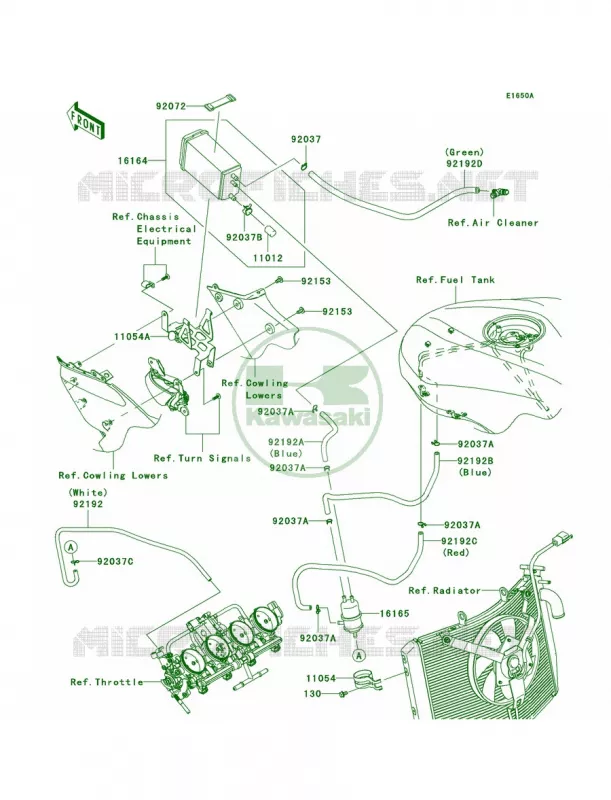 Fuel Evaporative SystemP8FP8FACA Kawasaki MOTOS 600 2008 Ninja ZX-6R  ZX600P8F