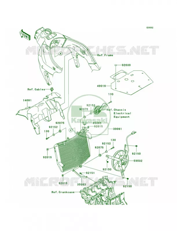 Radiator Kawasaki MOTOS 600 2008 Ninja ZX-6R   ZX600P8FA