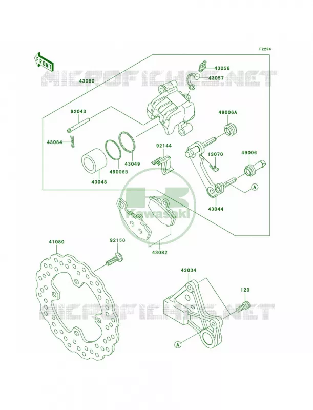 Rear Brake Kawasaki MOTOS 600 2008 Ninja ZX-6R   ZX600P8FA