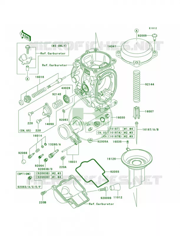 Carburetor Parts Kawasaki MOTOS 900 2002 Ninja ZX-9R  ZX900-F1