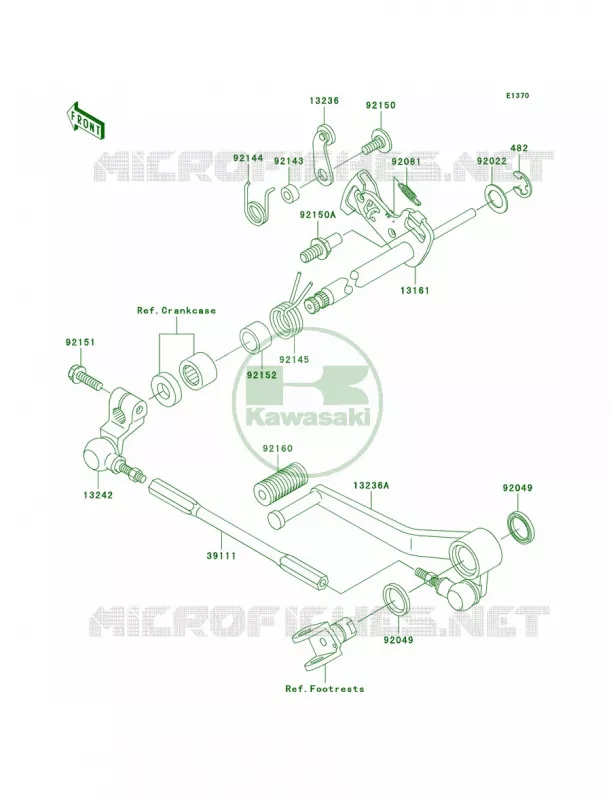 Gear Change Mechanism Kawasaki MOTOS 900 2002 Ninja ZX-9R  ZX900-F1