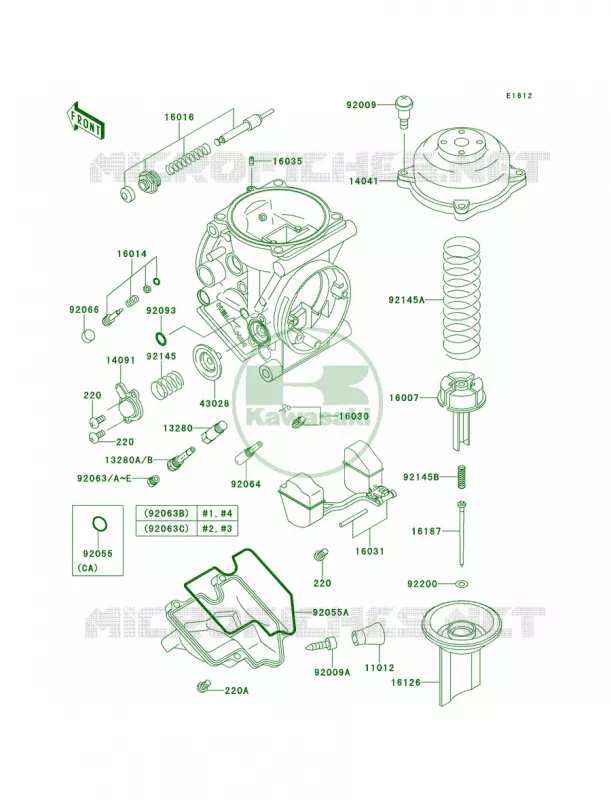 Carburetor Parts Kawasaki MOTOS 900 2001 Ninja ZX-9R  ZX900-E2