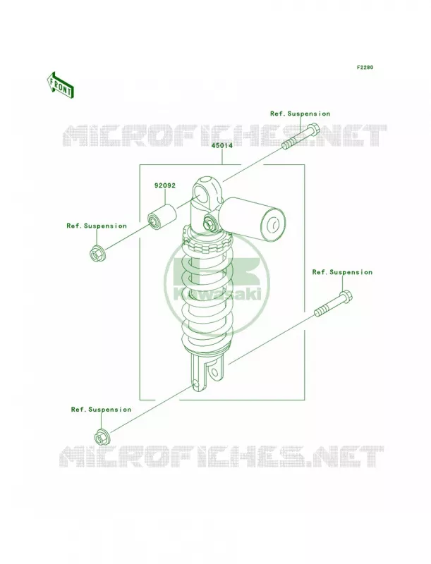 Shock Absorbers Kawasaki MOTOS 900 2001 Ninja ZX-9R  ZX900-E2