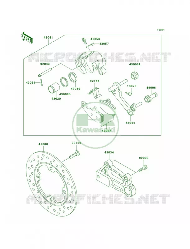 Rear Brake Kawasaki MOTOS 600 2000 Ninja ZX-6R  ZX600-J1