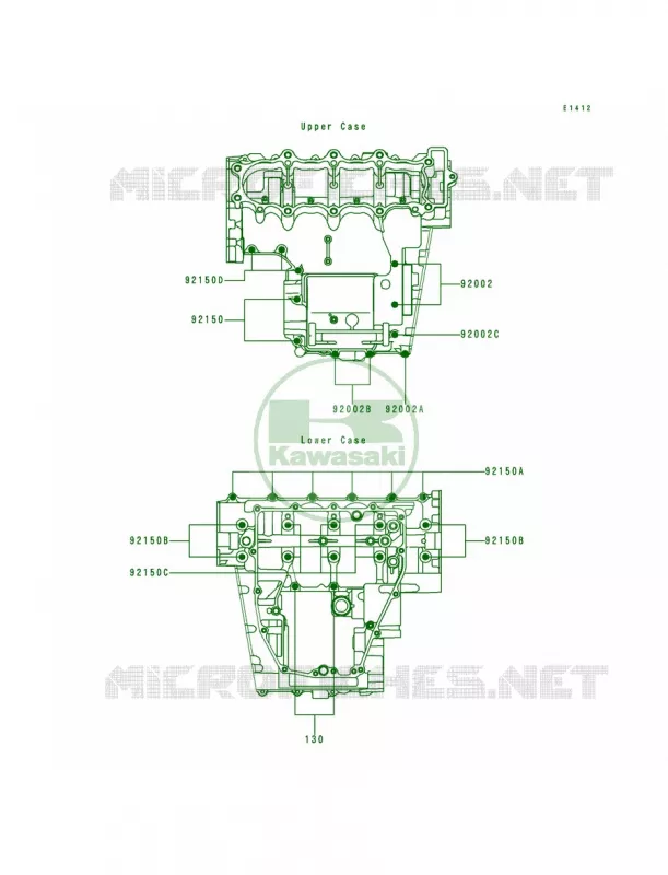Crankcase Bolt Pattern Kawasaki MOTOS 600 1998 Ninja ZX-6R  ZX600-G1