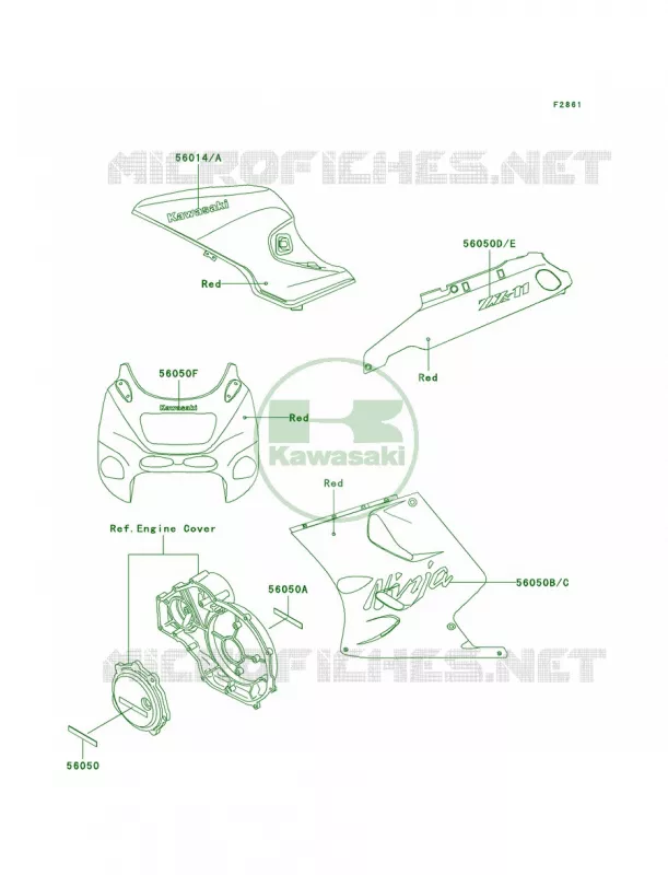 DecalsRedZX1100-D1 Kawasaki MOTOS 1100 1995 Ninja ZX-11  ZX1100-D3