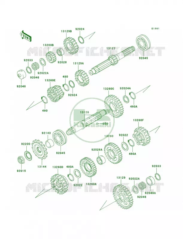 Transmission Kawasaki MOTOS 1100 1995 Ninja ZX-11  ZX1100-D3