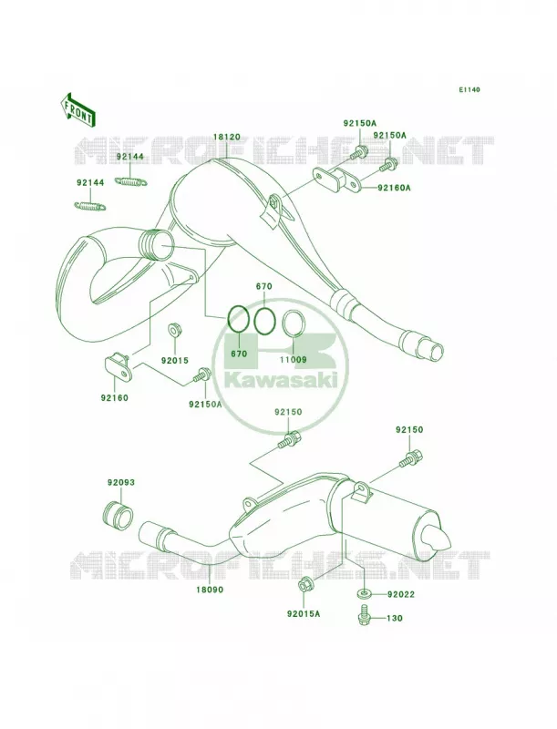 Mufflers Kawasaki MOTOS 200 2001 KDX200  KDX200-H7