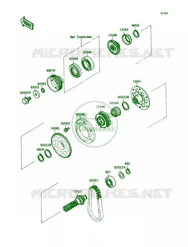 Generator Shaft Kawasaki MOTOS 750 1989 Ninja ZX-7  ZX750-H1