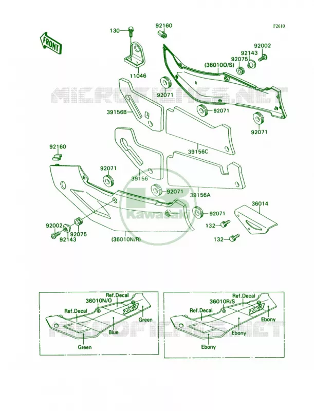 Side CoversChain Cover Kawasaki MOTOS 750 1989 Ninja ZX-7  ZX750-H1