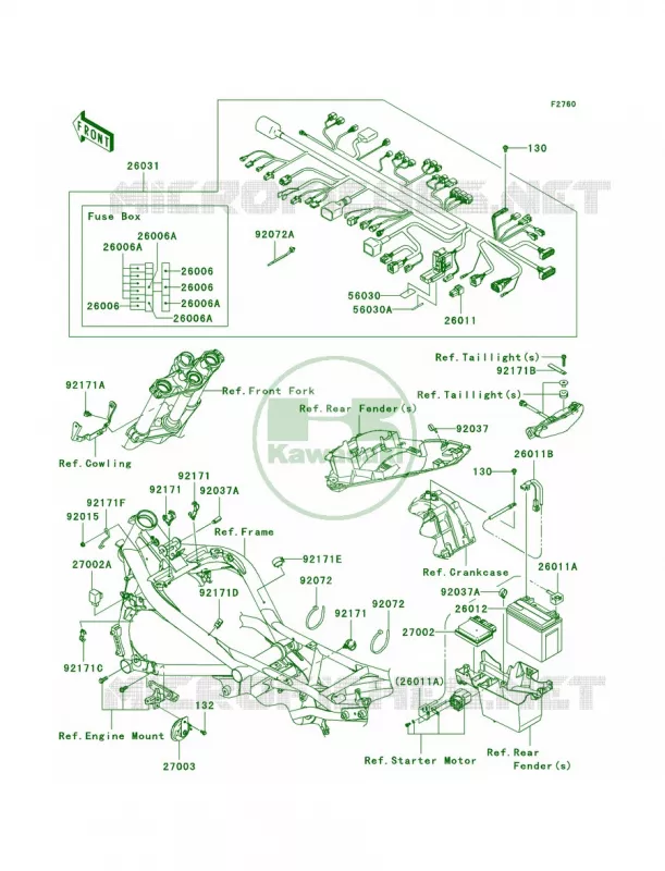 Chassis Electrical Equipment Kawasaki MOTOS 650 2010 ER-6n   ER650CAF