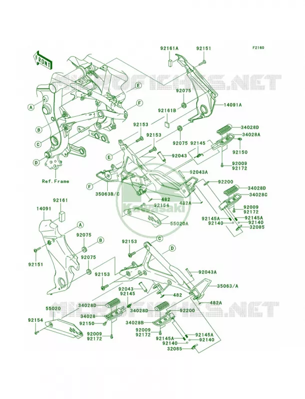 Footrests Kawasaki MOTOS 650 2010 ER-6n   ER650CAF