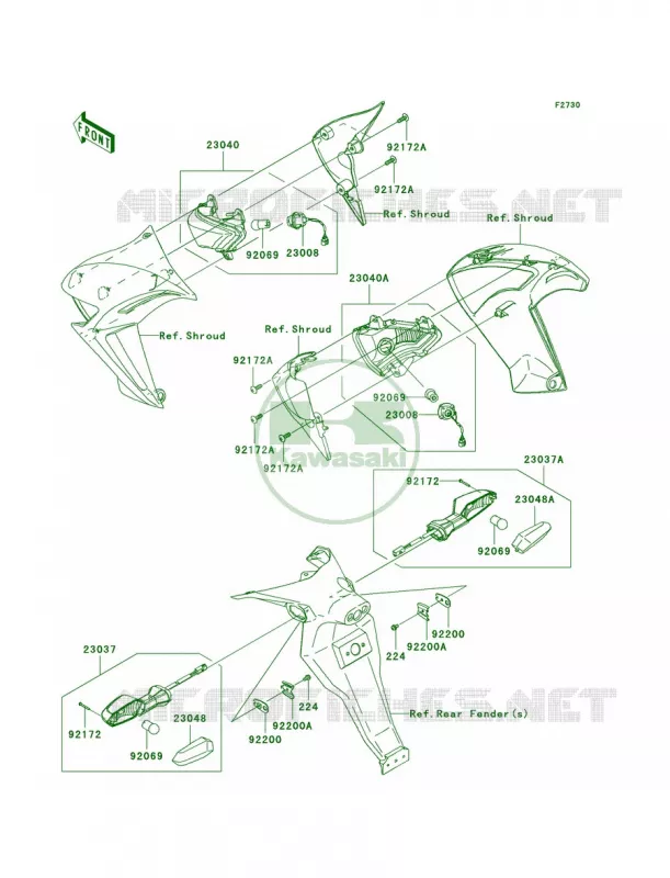 Turn Signals Kawasaki MOTOS 650 2010 ER-6n   ER650CAF