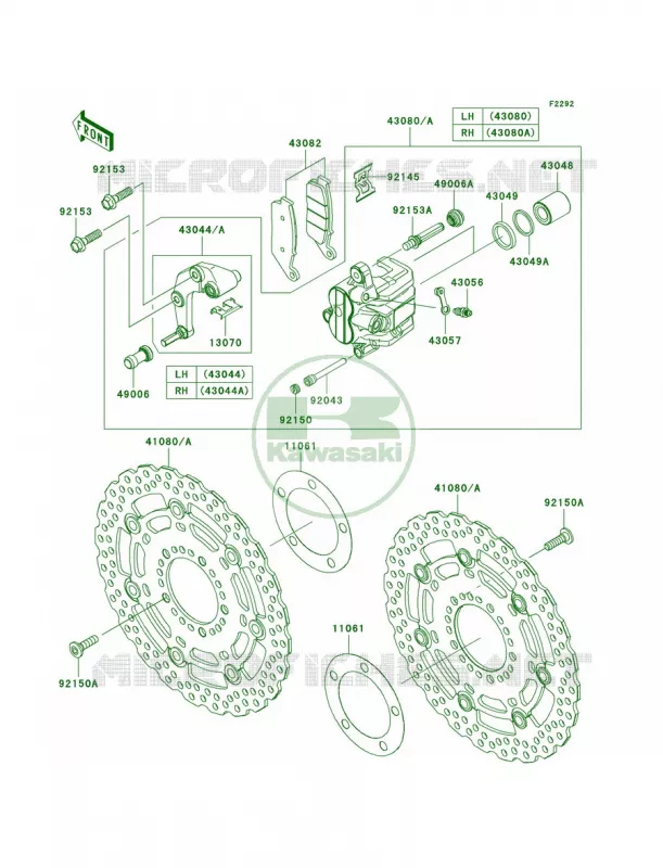 Front Brake Kawasaki MOTOS 750 2009 Z750   ZR750L9F