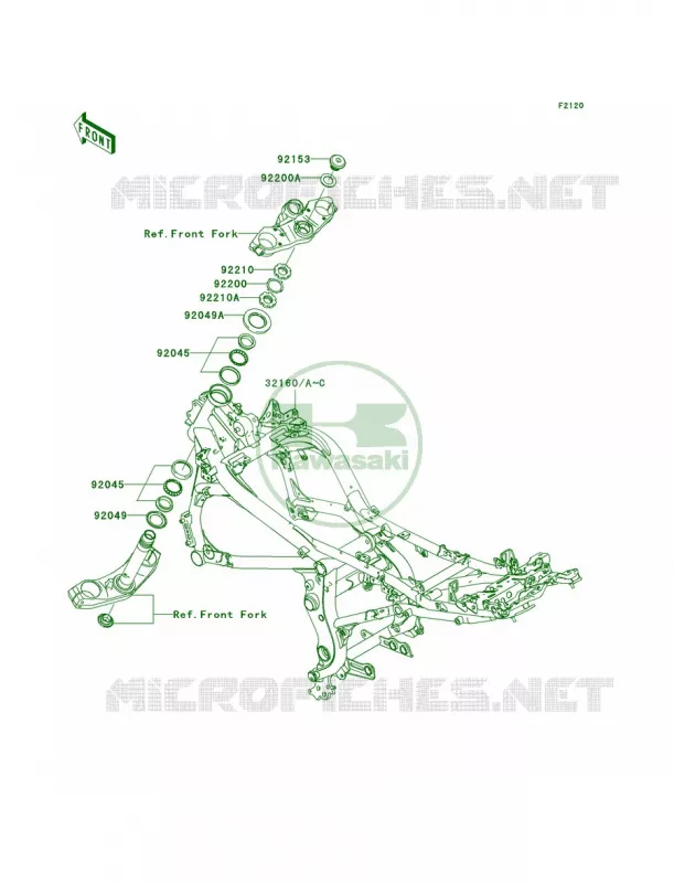 FrameA7FA8F Kawasaki MOTOS 650 2007 Versys   KLE650A7F