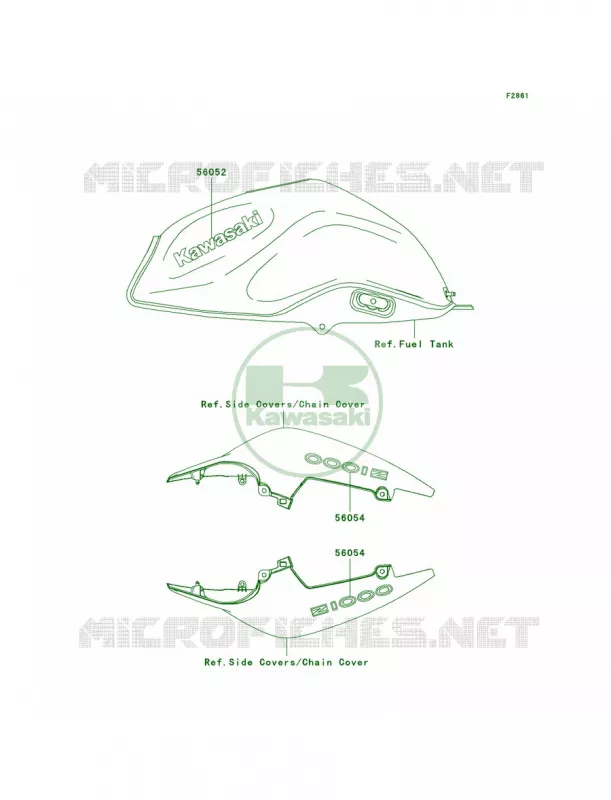 DecalsBlackBlueB7F Kawasaki MOTOS 1000 2007 Z1000  ZR1000B7F