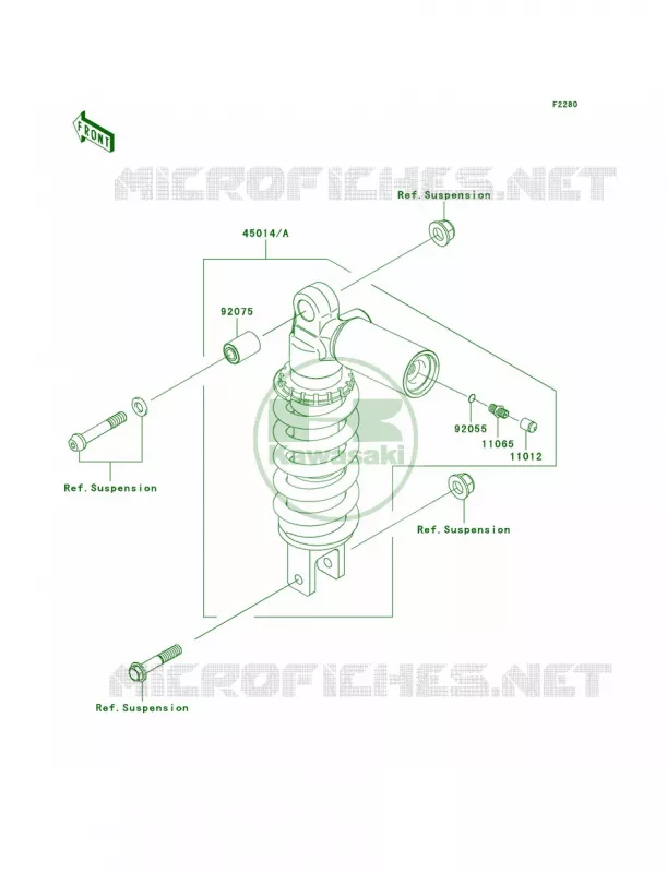 Shock AbsorbersB7FB8F Kawasaki MOTOS 1000 2007 Z1000  ZR1000B7F