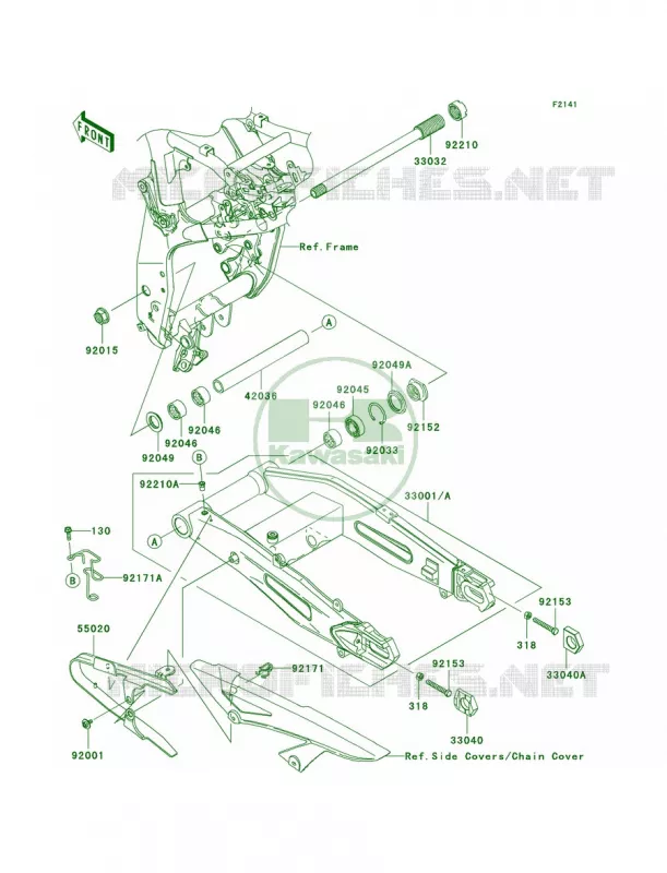 Swingarm Kawasaki MOTOS 1000 2007 Z1000  ZR1000B7F